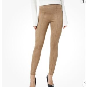 Spanx faux suede pull on Tan High-Waisted Leggings size 3x